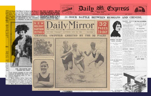 Front page newspapers from the past